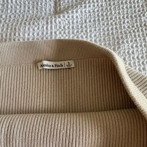 Abercrombie & Fitch Tan Ribbed Pencil Skirt